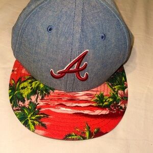 Atlanta Braves Denim Tropical Snapback Hat